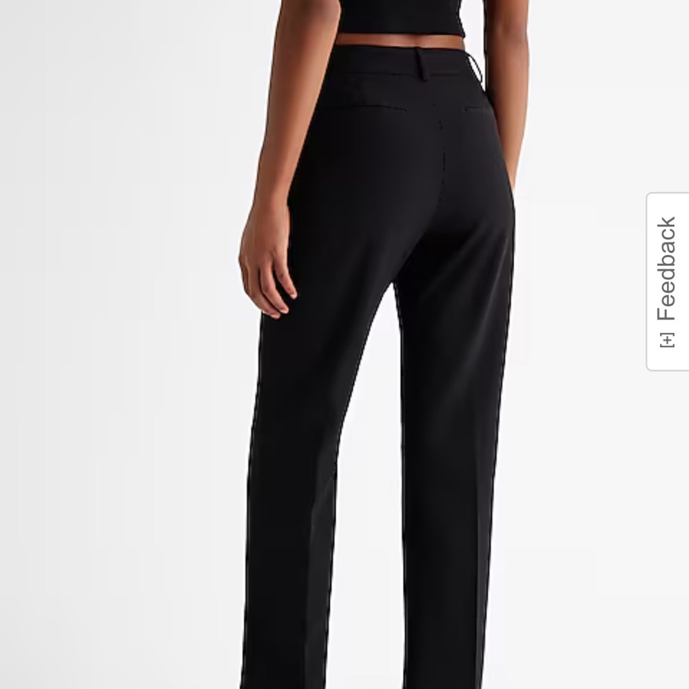 Black Women's Pants express barely bootcut mid rise w/ split back 8 LONG NWT - Picture 4 of 11